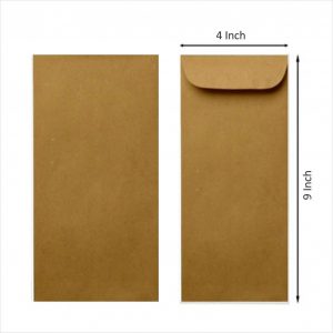 Brown Colour Envelope - Size: 9 x 4 Inch - 10 Pcs