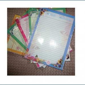 A4 Project Papers - Design borders - One side ruled   10 pieces