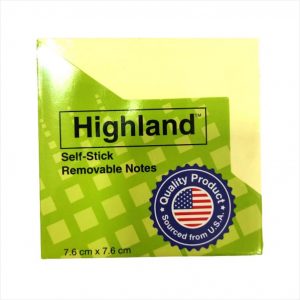 Highland Sticky Notes 3 x 3 Inch - Yellow