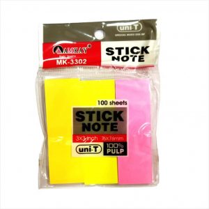 Sticky Notes 3 x 3 Inch - Three Coloured Strips