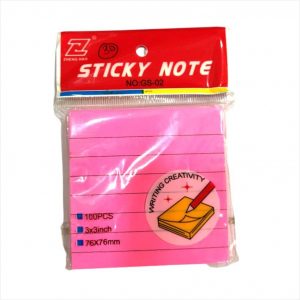 Ruled Sticky Notes 3 x 3 Inch - Multi Coloured