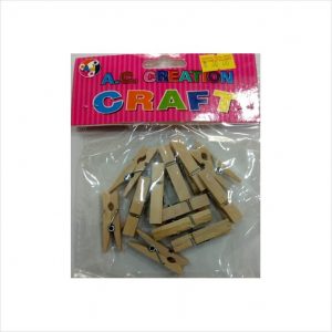 Wooden clips - Plain - 35 mm - 12 piece Pack (Decorative material)