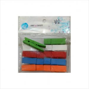 Wooden clips - Coloured - 45 mm - 10 piece Pack (Decorative material)
