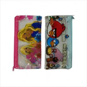 Zip pouch - Transparent with Print - 8cm x 18cm -1 Piece
