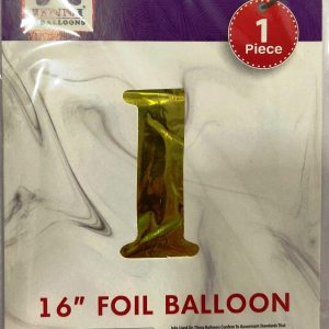 Number Foil Balloon - Golden - No: 1