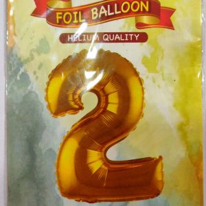 Number Foil Balloon - Golden - No: 2