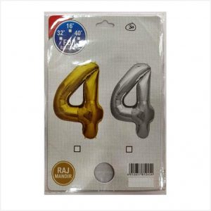 Number Foil Balloon - Golden - No: 4