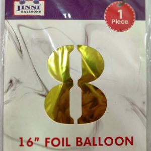 Number Foil Balloon - Golden - No: 8