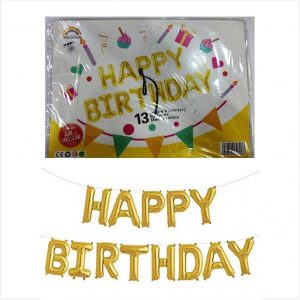 Happy Birthday Foil - Set of 13 Letters - Golden