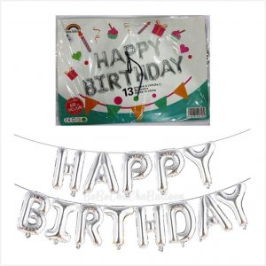 Happy Birthday Foil - Set of 13 Letters - Silver