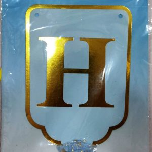 Happy Birthday Banner - Blue Background, Golden Letters - Net hanging