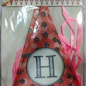 Happy Birthday Banner - Triangular, Peach Colour