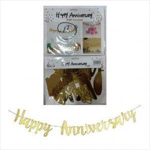 Happy Anniversary Banner - Golden