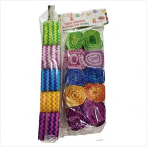 Crepe ribbon roll (Steamer) Lining Print Multicolour - Pack of 10 pcs