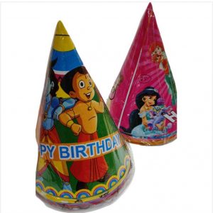 Birthday Cap - Small - Set of 10 pieces - Cartoon print Mix