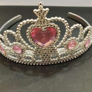 Birthday Crown For Boy and girl - Silver crown with Pink stone