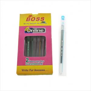 Boss Ball Pens - use and throw Pens - Pack of 20 - Blue