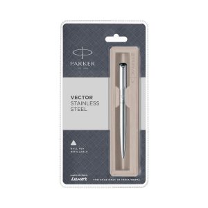Parker Vector Stainless Steel Ball Pen - Blue