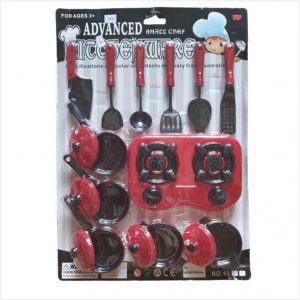 Kitchen Cooking Set - Red and Black