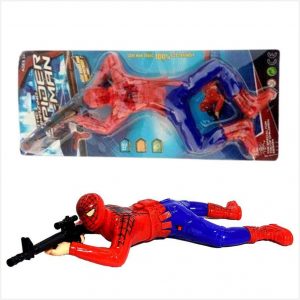 Avenger Super Hero Theme - Spider man Crawling Toy with Gun Shoot and Light (Red)