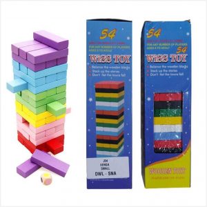 Jenga Game - Coloured Wood - 1 Set