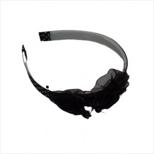 Cloth flower hairband - Black