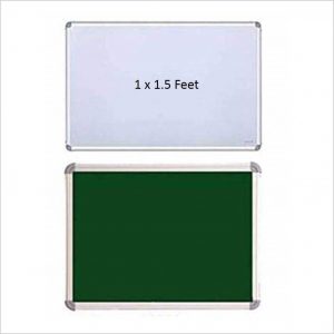 Double Sided White Board/Green Board - Non Magnetic, 1 x 1.5 Feet