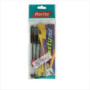 Rorito Fasty Gel pen - Black - pack of 5 piece