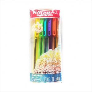 Nataraj Gelix II Gel Pen - Blue - Pack of 5 piece - colourful Body