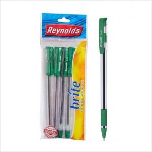Reynolds Brite Ball Pen - Green - Pack of 5 piece