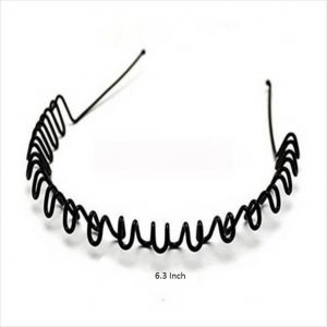 Metal Zig Zag Hair Hoop Band for Men and Women - Black