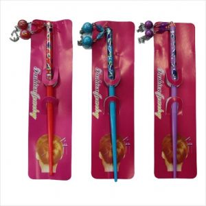 Styling fashion Designer Handcrafted Printed Hair Juda Bun Stick/Pin (18cm) - 1 Piece