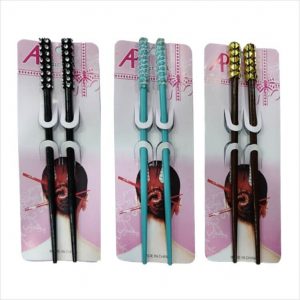 Styling fashion Designer Handcrafted Wooden Hair Juda Bun Stick/Pin (18cm) - 2 Piece Set