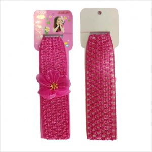 Hair Headband Lace Bow Wrap for Girls (Dark Pink) - 1 Pcs