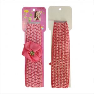 Hair Headband Lace Bow Wrap for Girls (Peach) - 1 Pcs