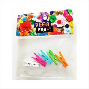 Wooden clips – Coloured – 25 mm – 5 piece Pack (Decorative material)