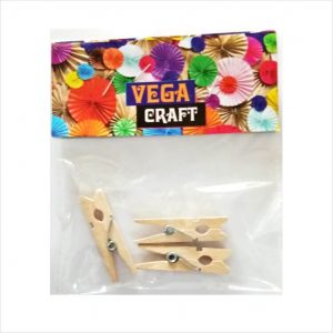 Wooden clips – Coloured – 32 mm – 3 piece Pack (Decorative material)