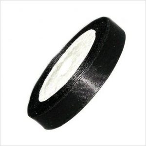 Black Satin Ribbon 1/2 Inch Wide - 1 Roll