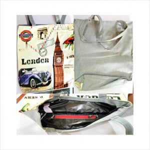 Cotton Bag  with lining - 1 pocket inside - 14 X 14 inch