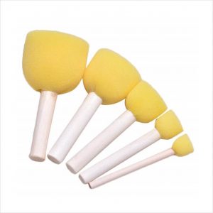 Pack of 5 Sizes Sponge Foam Brushes