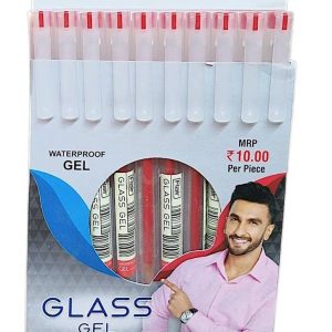 Flair Glass Gel Pen - Red - Pack of 10