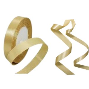 Golden Satin Ribbon - 0.5 Inch Wide - 1 Roll