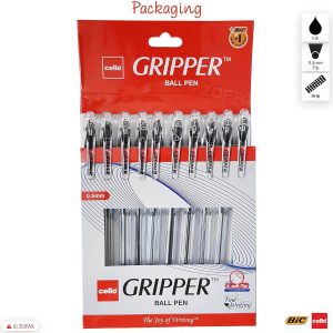 Cello Gripper Ball Pen - Black - Pack of 10