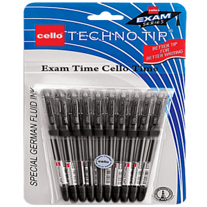 Cello Techno Tip Ball Pen - Black - Pack of 10
