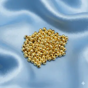 Golden Round Beads for Bracelet Craft - 3mm