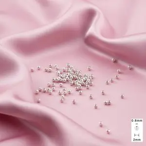 Silver / Chrome Round Beads for Bracelet Craft - 2mm