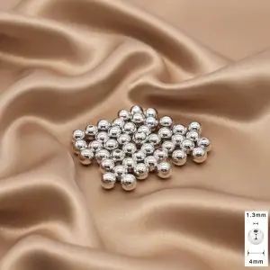Silver / Chrome Round Beads for Bracelet Craft - 4mm
