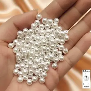 Pearl Moti Round Beads for Bracelet Craft - 4mm