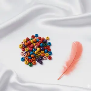 Multi-colour Wooden Loose Bead Balls for DIY Craft  - 6mm