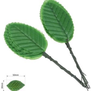 Artificial Leaf with Stems for Art Work - Green